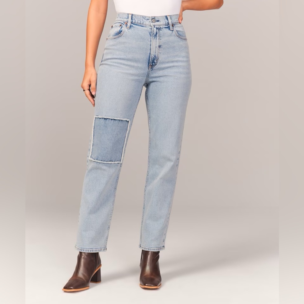 NWT Abercrombie and Fitch the ankle straight ultra high rise curve love jean 26